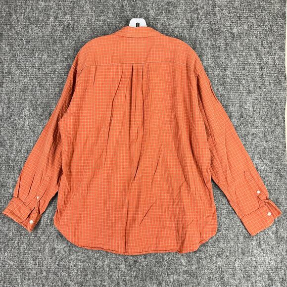J Crew Shirt Mens Extra Large Brown Cotton Plaid Relaxed Fit Business Casual - Picture 2 of 6